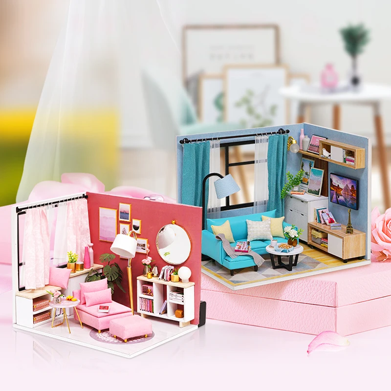 Кукольный домик Cutebee миниатюрная мебель кукольный домик DIY Миниатюрные домики комнаты Каса игрушки для детей DIY кукольный домик H17-2