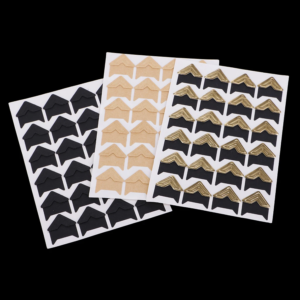 5 Sheets Self Adhesive Photo Album Scrapbook Corner Protector Decorative Stickers #1