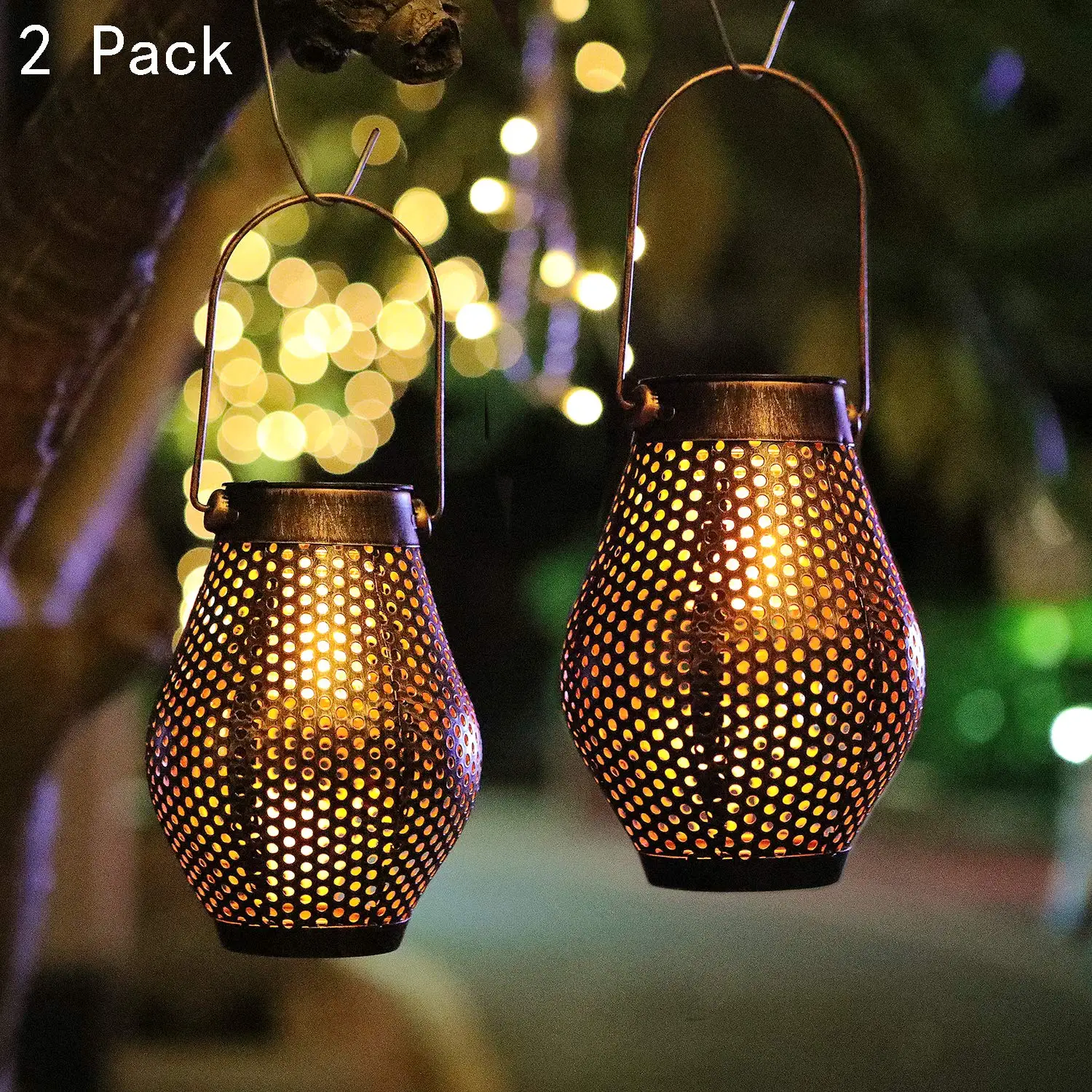 Solar Led Light Outdoor Lantern Hanging Lights Outdoor Garden Flame Iron Solar Powered Patio Lamp Retro Waterproof Hanging Light solar lantern lights