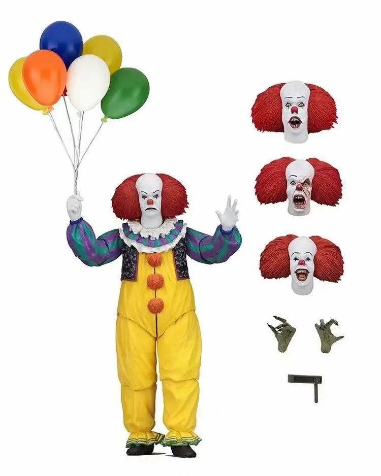 

2019 7inch Stephen King's It Pennywise Joker Clown 1990ver PVC Action Figure Toys Dolls balloon Halloween Day Christmas Gift