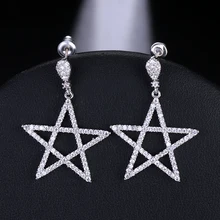 EMMAYA, новинка, Пентакль, AAA, кубический цирконий, висячие серьги, супер звезда, сияющая бижутерия со стразами, серьги для женщин, девушек, для свадебной вечеринки