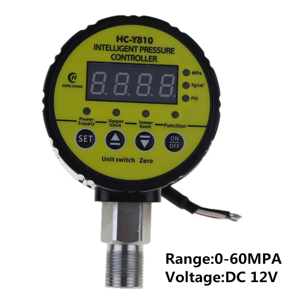 DC 12V 0 60Mpa Air Compressor Pressure Switch Digital Pressure Gauge