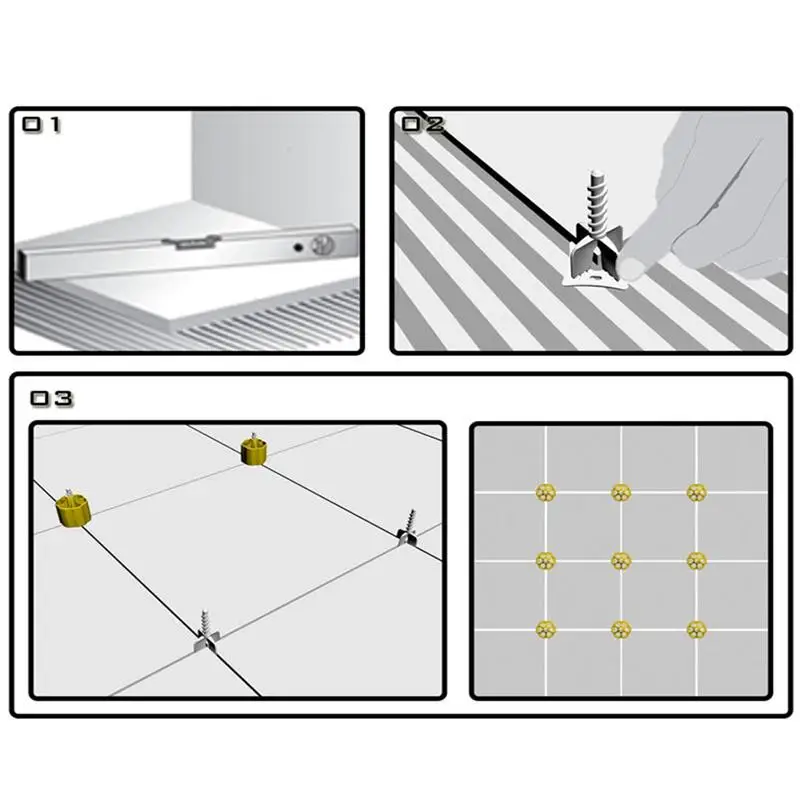 Высокое качество система выравнивания напольной плитки 50 колпачков+ 100 крестовые прокладки пластиковый набор инструментов для пола