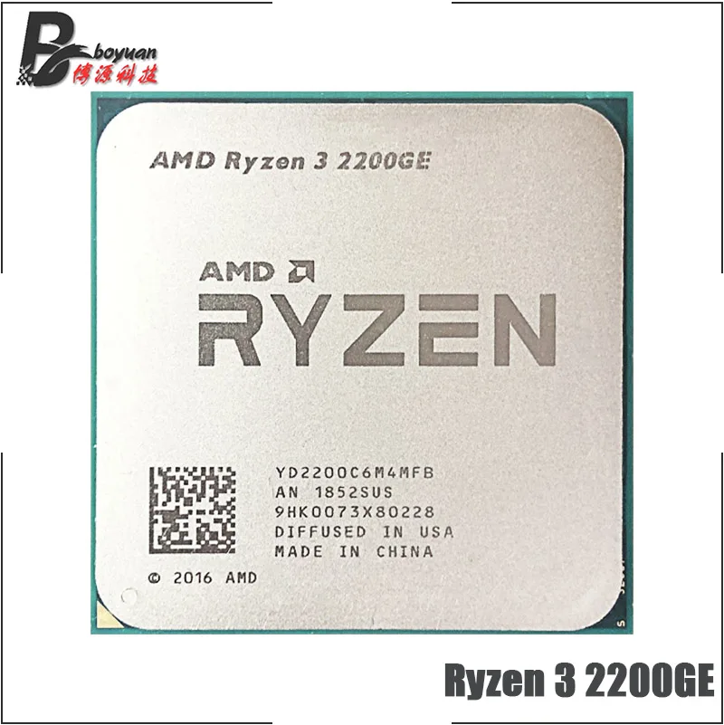 Четырехъядерный процессор AMD Ryzen 3 2200GE R3 2200GE 3,2 ГГц с четырехъядерным процессором YD2200C6M4MFB Socket AM4