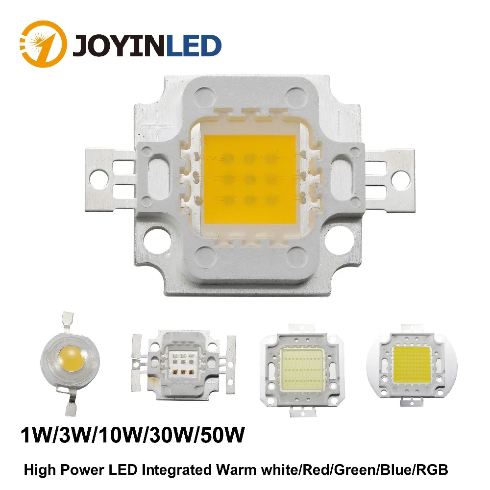 

Free shipping 1W 10W 20W 30W 50W High Power LED Integrated Chip light For Floodlight Spot light Warm white/Red/Green/Blue/RGB