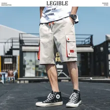 Разборчивые шорты Карго мужские летние прямые однотонные повседневные шорты с карманом до колена уличная одежда японский стиль Мужские шорты s
