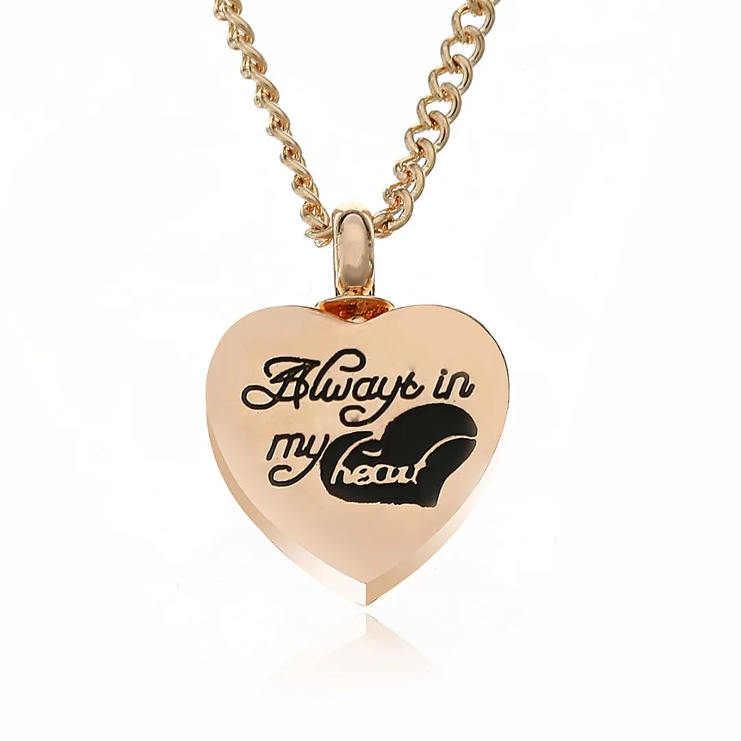 Cremation Urn Pendant Necklace Classic Mini Rose Gold Ash Holder Lonk Memorial Chian Necklaces Collar Charming Jewelry