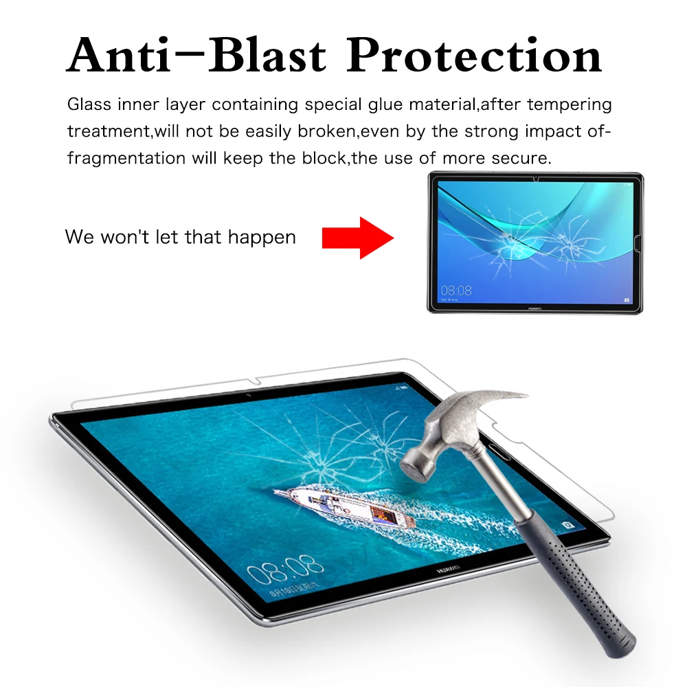 T5 10 закаленное защитное стекло для экрана huawei MediaPad T3 8,0 9,6 10 M5 10 pro/M5 10,8 8," M5 Lite 10,1 Защитная пленка для планшета