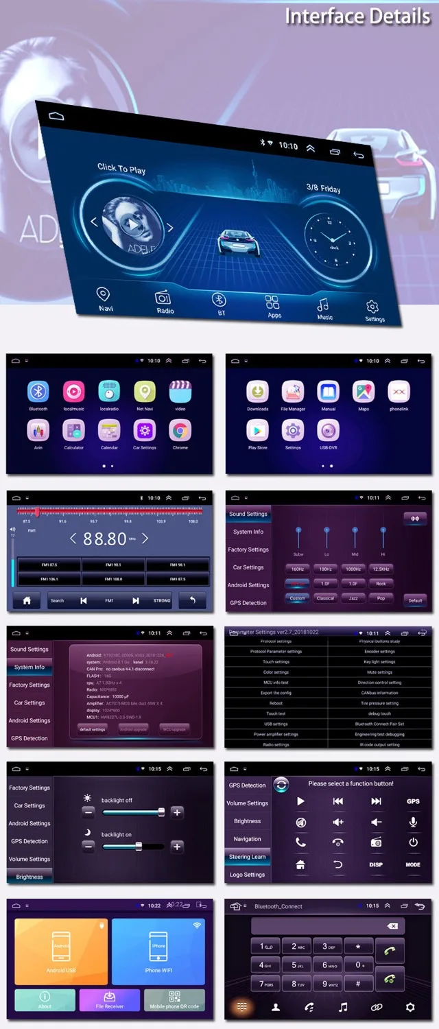 Excellent Super Slim Touch Screen Android 8.1 radio GPS Navigation for Honda Civic 2012 2013 headunit tablets Stereo Multimedia Bluetooth 5