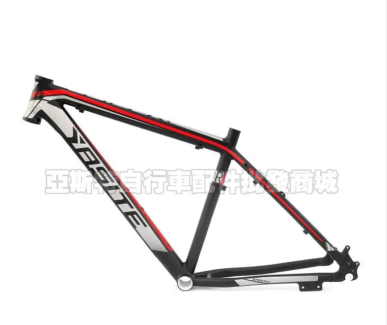 YASITE MTB 26x17 дюймов, стойка для горного велосипеда, яркий, высокопрочный, алюминиевый сплав, дисковый тормоз, рама - Цвет: matt black red
