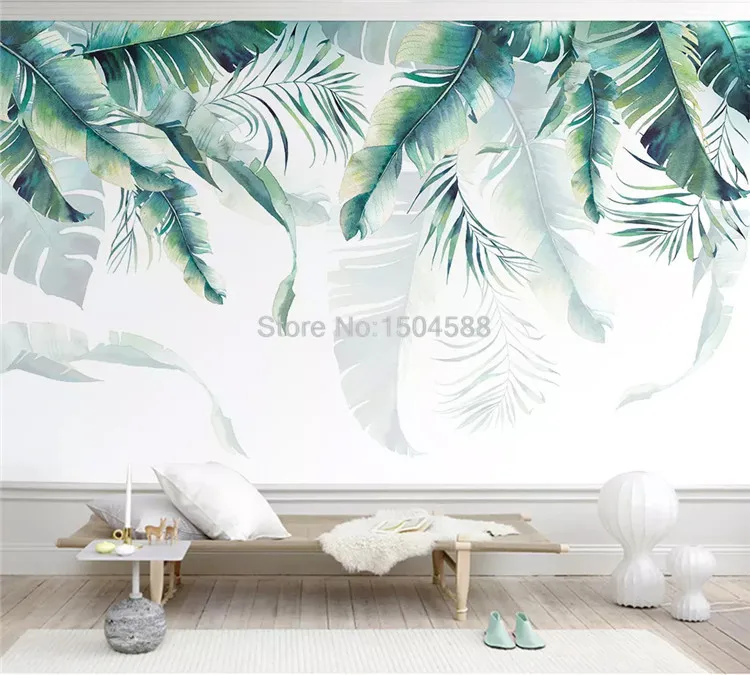 Фото обои современные 3D картина с изображением листьев банана фрески гостиной спальни картины маслом на холсте Декор Papel де Parede 3 D