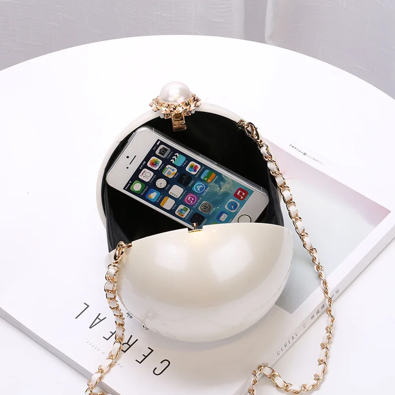 Pearl Ball Shaped Evening Bag Ladies Handbag Women Round Shoulder Wedding Bags Pearl Ball Shaped Evening Bag Ladies Handbag Women Round Shoulder Wedding Bags