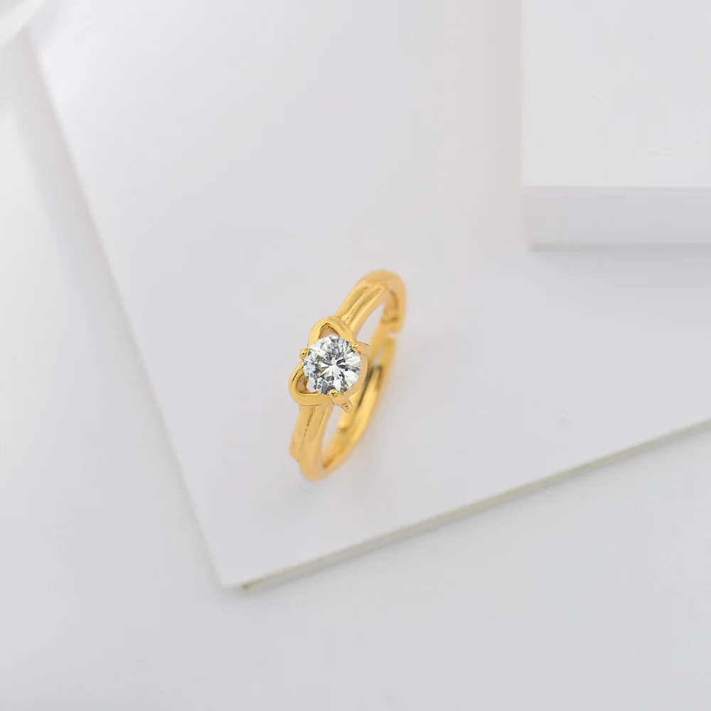 

QGGLE Adjustable Ring Zircon For Women Gold Color Cocktail Ring Girl