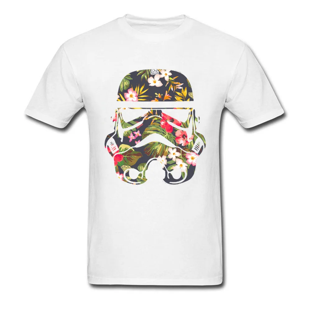 Lasting Шарм Новое поступление тропический штурмовика SportsT рубашка Для мужчин Звездные войны футболка спортивная футболка с круглым вырезом Дизайн цветок - Цвет: White