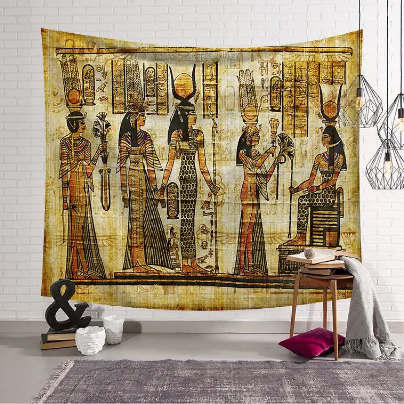 Гобелен Египетский Модный узор свежий стиль декоративный гобелен Декор для гостиной настенное украшение для дома - Цвет: LI SI-gu ai ji-1