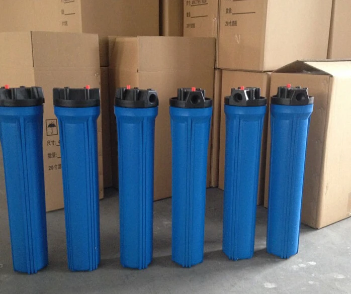 

blue thick explosion-proof water purifier housing filter bottle accessories 20 inch 1/2" inch port water inlet