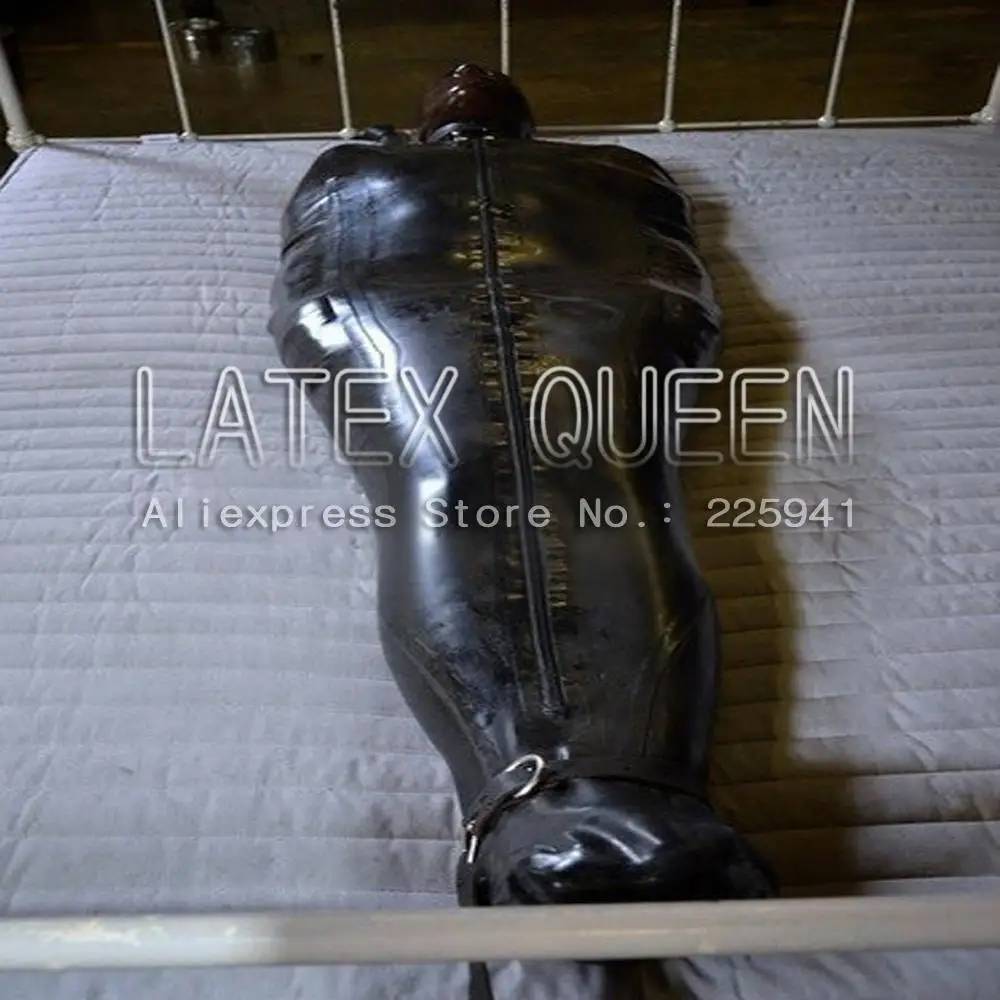 Latex sleeping rubber bag catsuit no including belts and