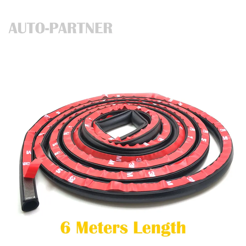6 meters Big D 12*14mm Rubber Seals Car Door Seal Insulation Anti noise