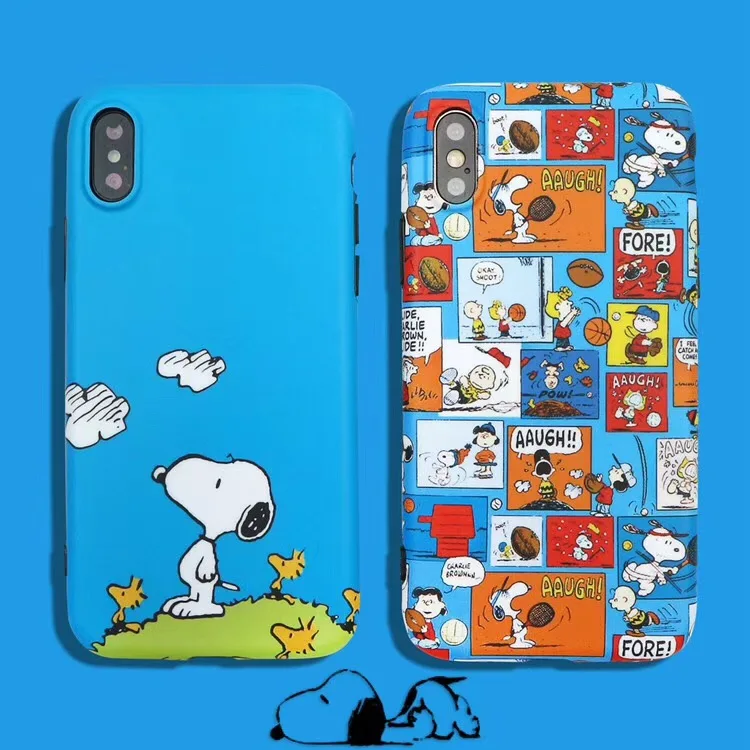 Cute Cartoon PEANUTS Charlie Brown Phone Case For iPhone 7 8 6 6s plus 11 pro x xs max xr Pet dog high quality soft IMD Cover