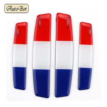 

France Flag Car Door Side Edge Protection Stickers For Citroen C5 C4 Mercedes Peugeot 206 207 308 Bmw E46 E90 Renault Volkswagen