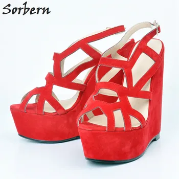 

Sorbern Women Wedges Sandals Plus Size Platform Womens Sexy Shoes High Heels Party Sandlas Hollow Size Platform High Heels C