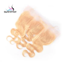 Sunnymay Body Wave Brazilian Remy Hair Closure 613 Blonde Color Human Hair Lace Frontal 13x4 Swiss
