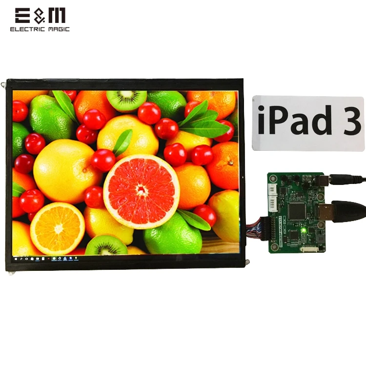 

E&M 9.7 Inch 2048*1536 2K Retina Monitor Hdmi Driver Board LCD Module Screen DIY Kit for Raspberry Pi 3 Auto Car Display Windows