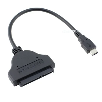 

50pcs/lot USB 3.1 Type C USB-C Male to SATA 22 Pin 2.5" Hard disk driver SSD support OTG function Adapter Cable