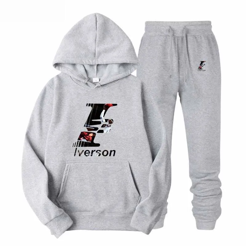 2019 новый бренд спортивный костюм модная LVERSON Для мужчин спортивная одежда Комплекты из двух предметов все хлопок флис плотное худи + штаны