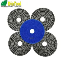 

DIATOOL 5pcs 4" #50 Professional Diamond Flexible polishing pads for stone, ceramic, tile, stone sanding Premium quality 100mm