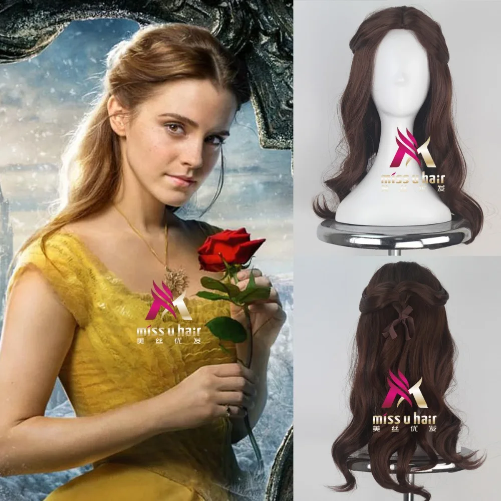 new Beauty and the Beast Princess Belle wig Cosplay Costume Women Long