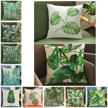 

Decorative Pillows Cushion Cover 45x45cm Pillow Cover Home Sofa Decor Velvet Pillow Case Printed Tropical Plants Kussenhoes