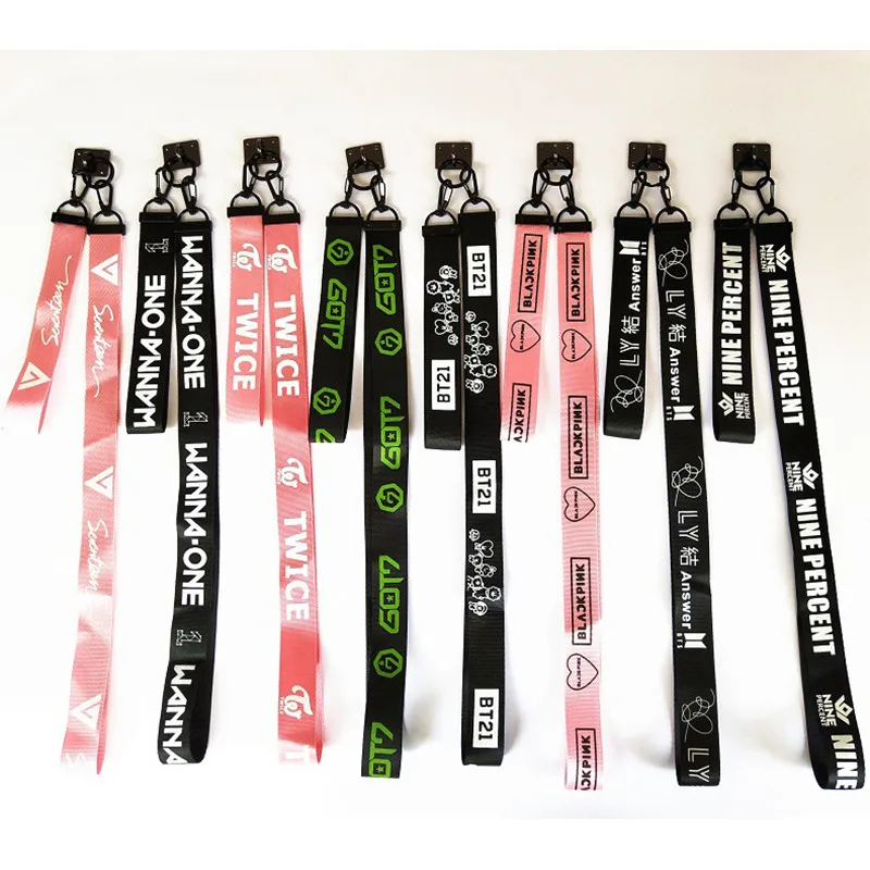 

Kpop Bangtan Boys LOVE YOURSELF ANSWER Phone Rope BLACKPINK GOT7 SEVENTEEN TWICE Phone Strap Key Ring Pendant Lanyards