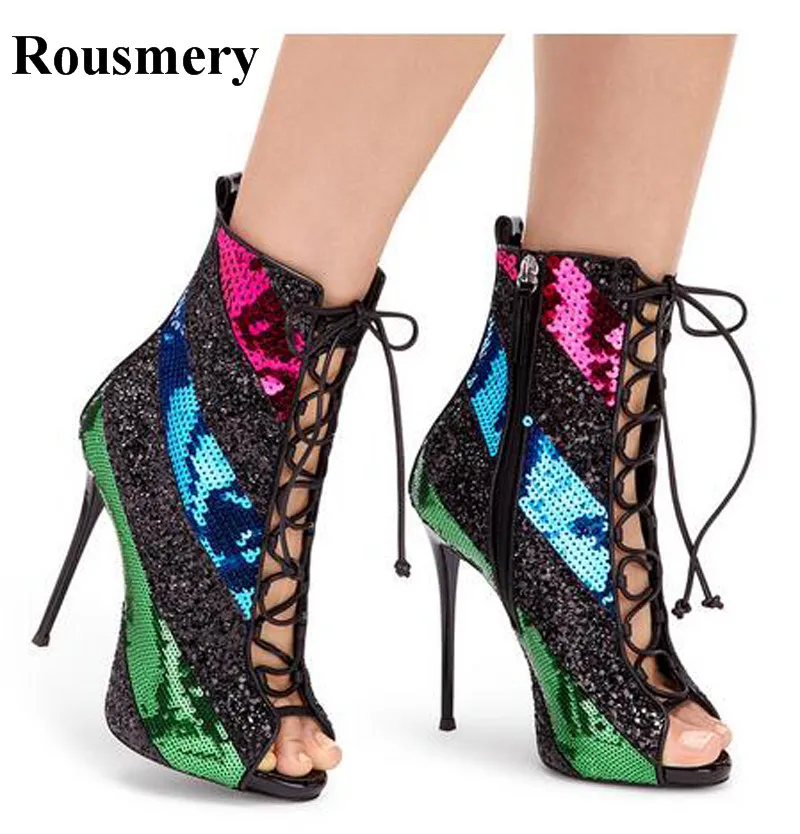 open toe gladiator boots