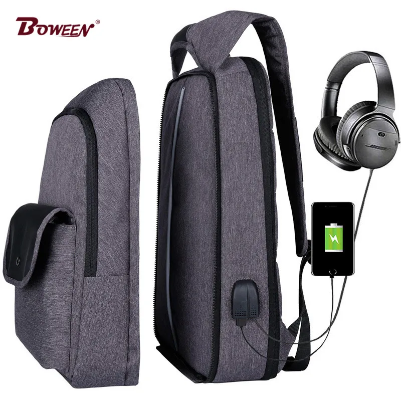 

Removable USB backpack men laptop 17 inch waterproof Oxford black Large computer back pack male multi-function bagpack Mochila