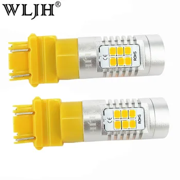 

WLJH 2X 800LM LED 3157 3757 2835 Chips Auto Car External Side Marker Parking Turn Signal Light DRL Bulb Brake Tail Lamp 12V 24V