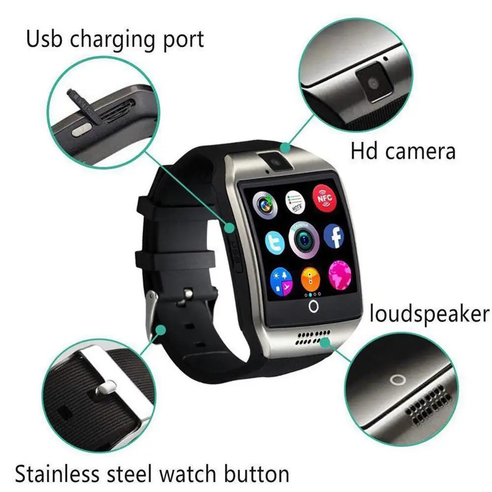 

Q18 Sports Sleep Monitor Alarm Bluetooth Q18 Smart Wrist Watch Bracelet with Camera Smart Bracelet Passometer