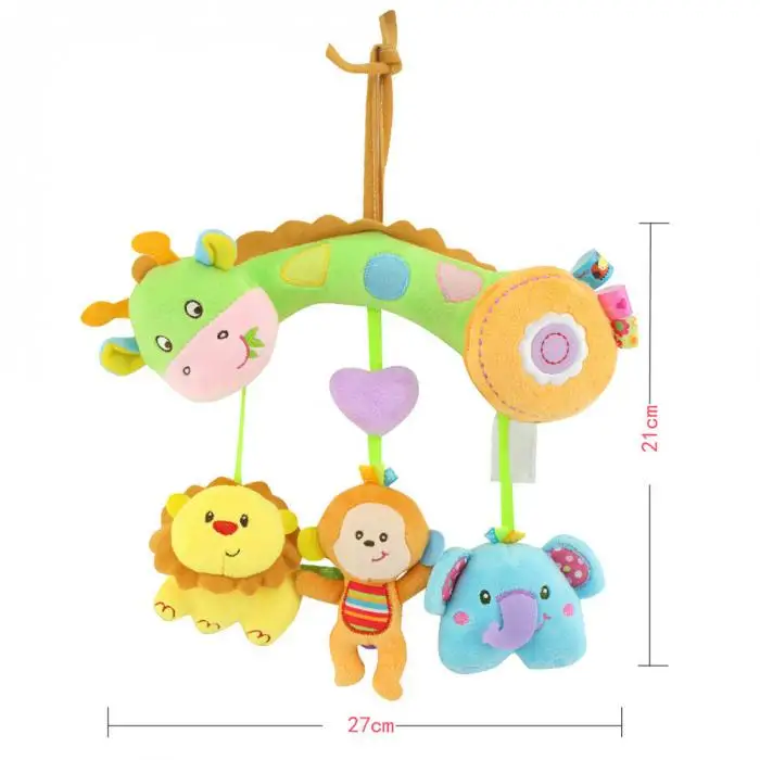Модные детские плюшевые игрушки перекладина Тип красочные животных кулон висит Детская кроватка прогулочная коляска детские игрушки для