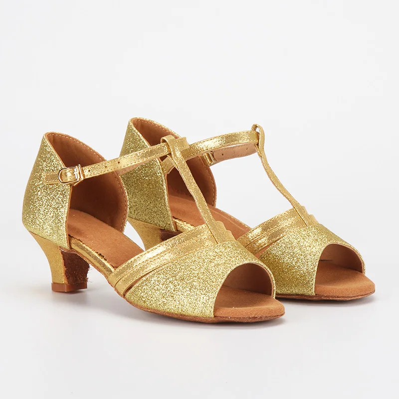 Alhaibi/цвета: золотистый, Серебристый; Танцевальная обувь для танго, латинских танцев; обувь для детей, девочек, детей, женщин, дам на низком каблуке