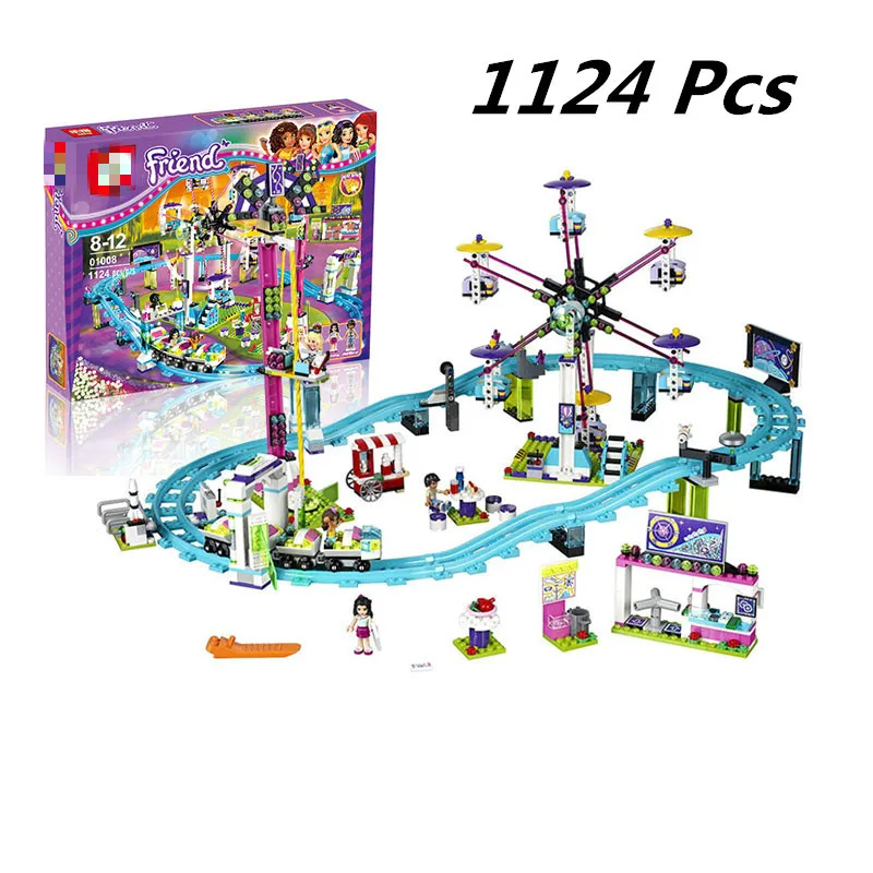 

Building BLocks Compatible Legoed Friends 41130 Bricks Amusement Park Roller Coaster figure Model building toys hobbie children
