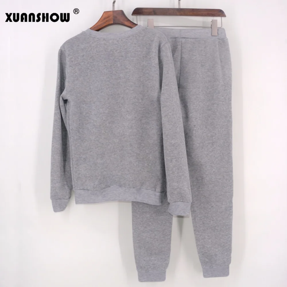 XUANSHOW الساخن بيع النساء ملابس رياضية عصرية جميلة أغطية رأس مطبوعة بأكمام طويلة دعوى Kawayi Tenue فام الملابس الرياضية مجموعات