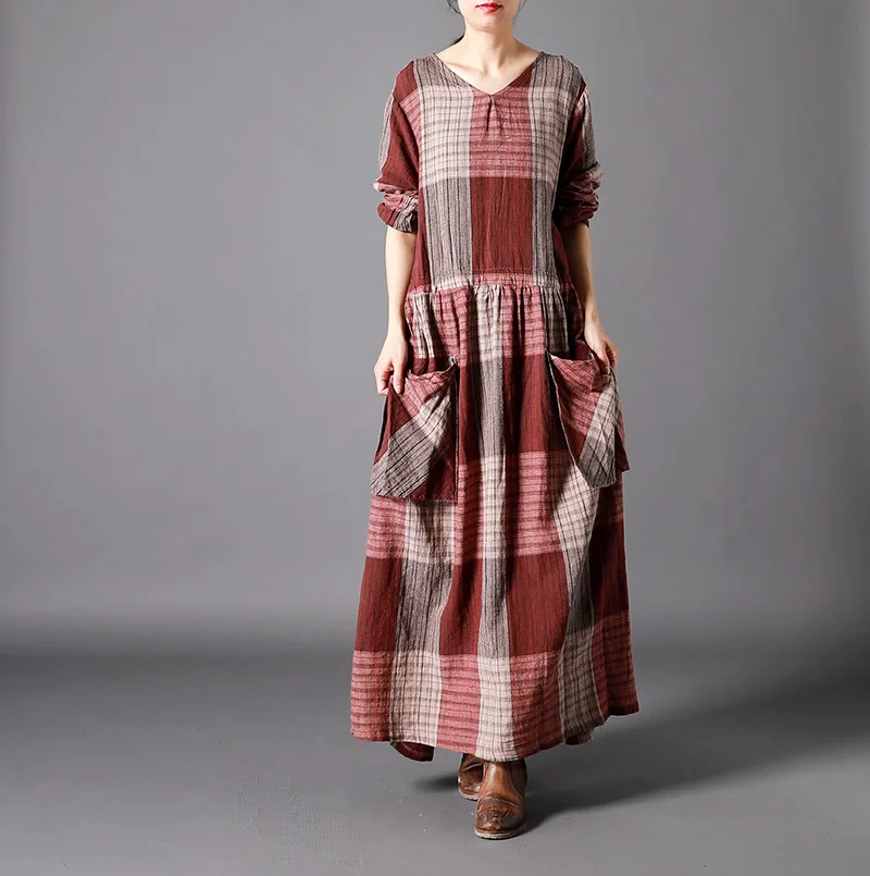 Women Summer Striped Patchwork Dress Ladies Loose Big Pockets V neck Dresses 2019 Wrinkle | Женская одежда