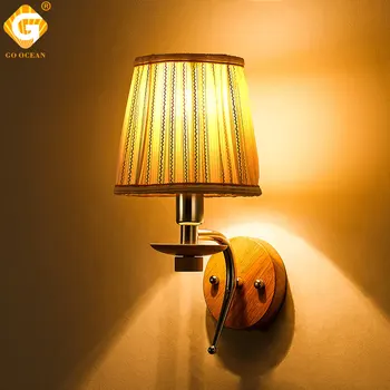 

Modern LED Bedside Wall Light Fixture Hotel Bed Home Lighting E14 Bulb Sconce Fabrics Glass Aluminum Indoor Mounted Wall Lamps