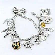 Горячий фильм сила трех Книга теней зеркало перо звезды луна браслет с изображением замка ювелирные изделия для женщин подарок