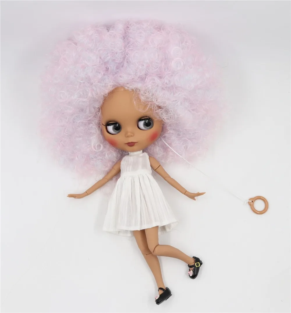 Faith – Premium Custom Neo Blythe Doll with Multi-Color Hair, Dark Skin & Matte Cute Face 3