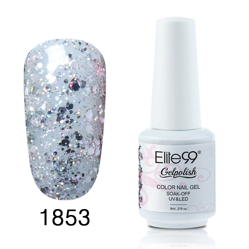 Elite99 Гель-лак UV Vernis полуперманентный праймер верхнее покрытие 8 мл полигель лак для ногтей маникюрный гель лак для ногтей - Цвет: 1853