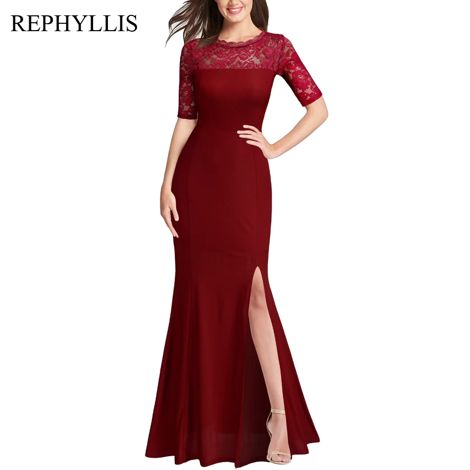 REPHYLLIS женское платье с разрезом, кружевное платье для гостей, платье подружки невесты, свадебные вечерние платья для гостей, торжественное платье