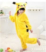 Pokemon Pikachu Cosplay Jumpsuit Costume For Children Kids Onesie Clothing For Halloween Carnival