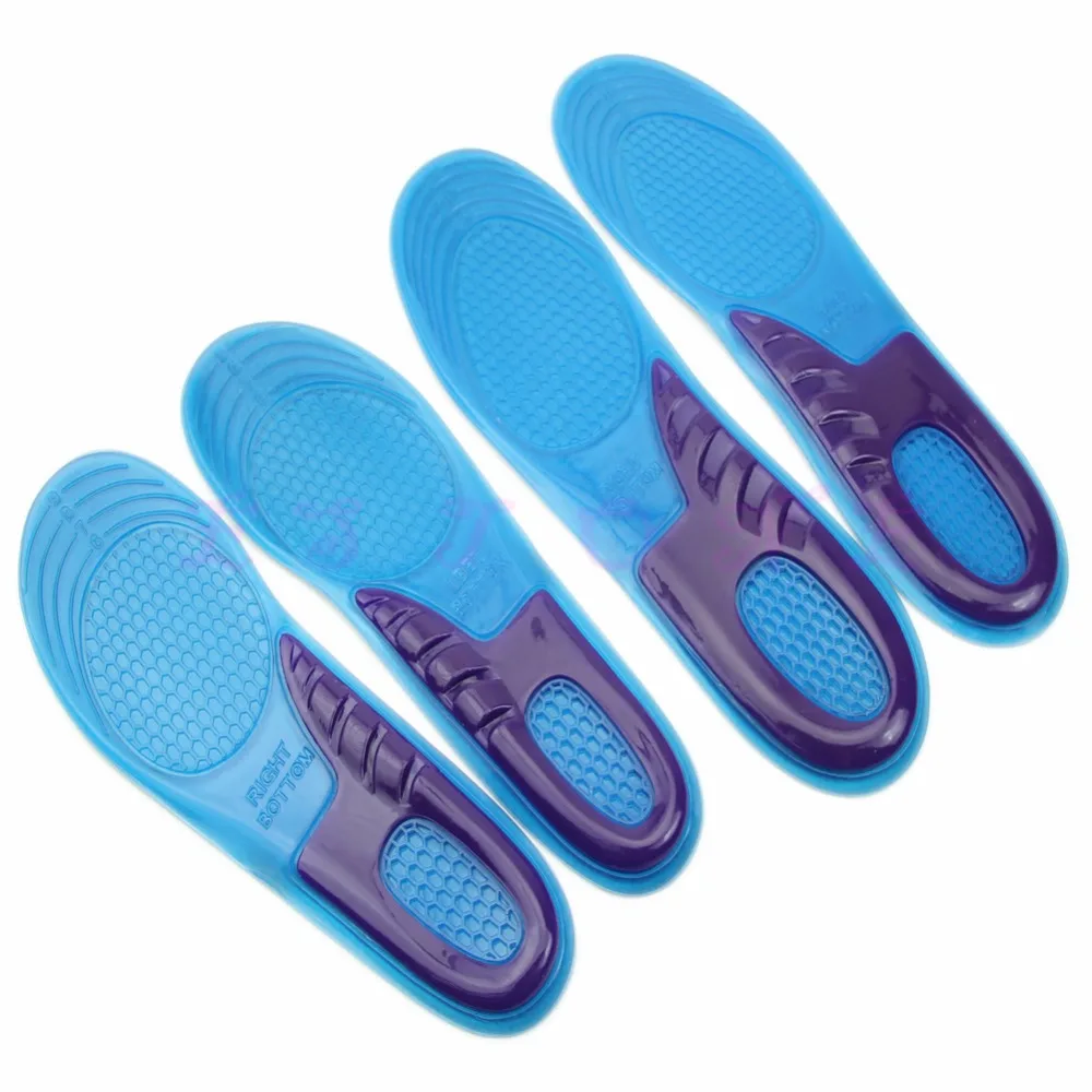 Women Men Shock Absorber High Elastic Shoe Insoles Mat Silicone Sports