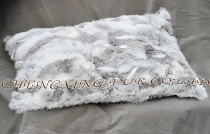 

FREE SHIPPING CX-D-14 Custom 40*60cm Made Natural Colour Rabbit Fur Patchwork Pillow Cover Pillow Cases